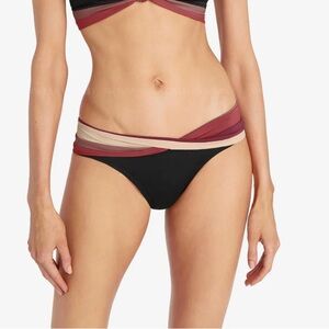 Robin Piccone Billie Twist Colorblock Bikini Bottom Women's Large $98 NWT